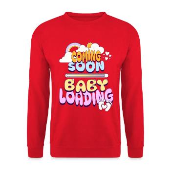Bientôt Chargement de bébé - Sweat-shirt Unisexe - rouge - Devant - Alina (178cm) & Michal (187cm)