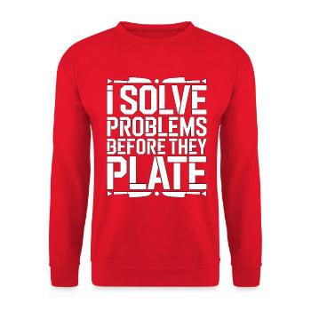 Restaurant Chef I Solve Problems Executive Chef - Unisex Sweatshirt - red - Front - Alina (178cm) & Michal (187cm)