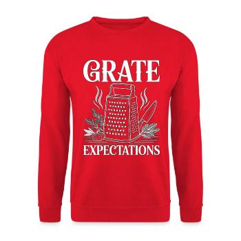 Restaurant Chef Grate Expectations Culinary Arts - Unisex Sweatshirt - red - Front - Alina (178cm) & Michal (187cm)