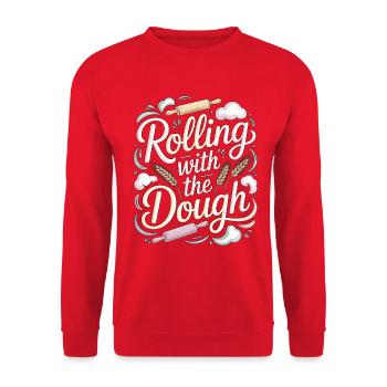 Un chef de restaurant qui s’engage dans les arts culinaires - Sweat-shirt Unisexe - rouge - Devant - Alina (178cm) & Michal (187cm)