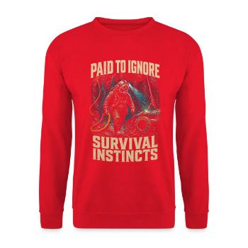 Commercial Diver Industrial Diver - Unisex Sweatshirt - red - Front - Alina (178cm) & Michal (187cm)