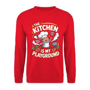 Chef de restaurant La cuisine est mon art culinaire - Sweat-shirt Unisexe - rouge - Devant - Alina (178cm) & Michal (187cm)
