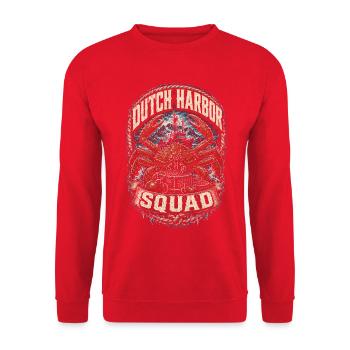 Escouade du port Dutch Crabe de l’Alaska King - Sweat-shirt Unisexe - rouge - Devant - Alina (178cm) & Michal (187cm)