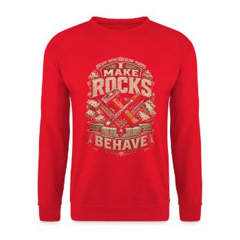Stonemason I Make Rocks Behave - Unisex Sweatshirt - red - Front - Alina (178cm) & Michal (187cm)