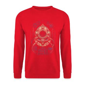 Commercial Diver Industrial Diver - Unisex Sweatshirt - red - Front - Alina (178cm) & Michal (187cm)