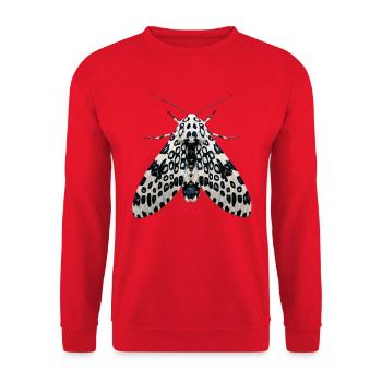Giant Leopard Moth Hypercompe scribonia Realistic  - Unisex Sweatshirt - red - Front - Alina (178cm) & Michal (187cm)