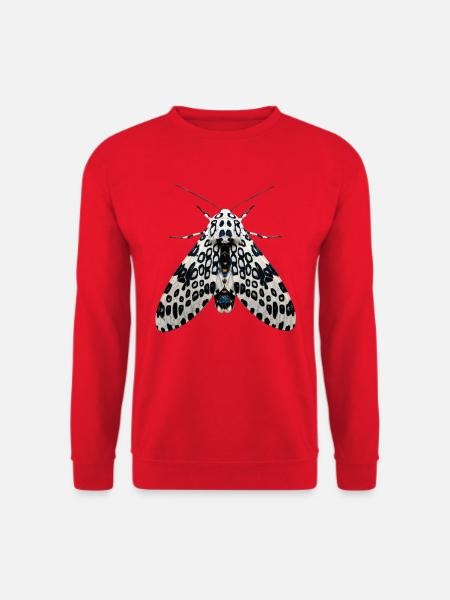 Hypercompe Scribonia du Papillon Léopard géant Réaliste - Sweat-shirt Unisexe - rouge