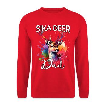 Papa de cerfs sika - Sweat-shirt Unisexe - rouge - Devant - Alina (178cm) & Michal (187cm)