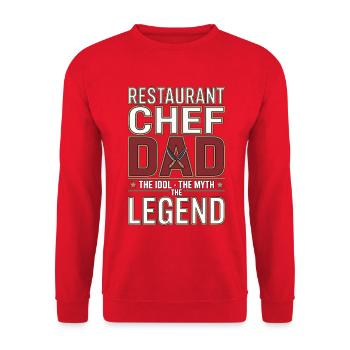 Restaurant Chef Dad The Idol The Professional Chef - Unisex Pullover - Rot - Vorne - Alina (178cm) & Michal (187cm)