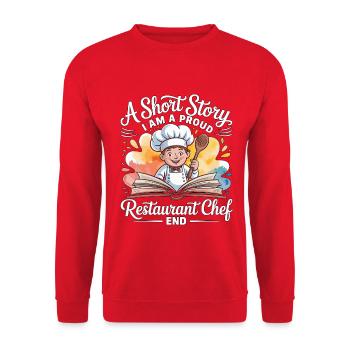 Chef de restaurant Une nouvelle Je suis un employé de cuisine - Sweat-shirt Unisexe - rouge - Devant - Alina (178cm) & Michal (187cm)