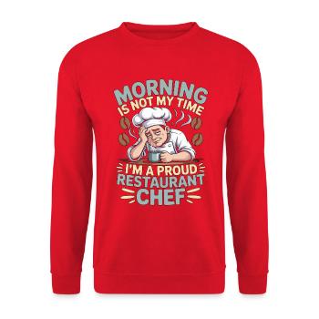Restaurant Chef Morning Is Not My Culinary Arts - Unisex Sweatshirt - red - Front - Alina (178cm) & Michal (187cm)