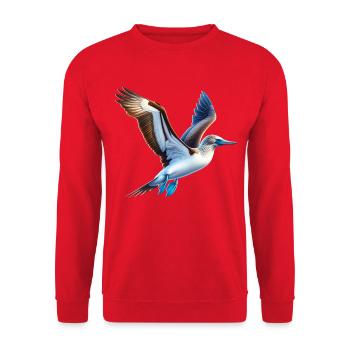 Blaufusstölpel Geschenk - Unisex Pullover - Rot - Vorne - Alina (178cm) & Michal (187cm)