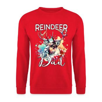 Rentier Papa - Unisex Pullover - Rot - Vorne - Alina (178cm) & Michal (187cm)