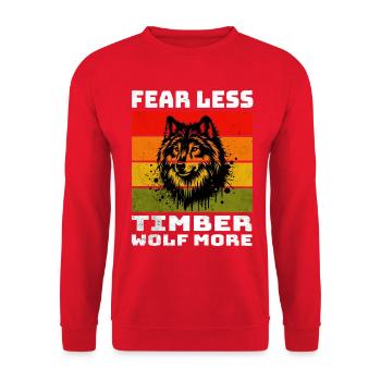 Timber Wolf Grauwolf - Unisex Pullover - Rot - Vorne - Alina (178cm) & Michal (187cm)