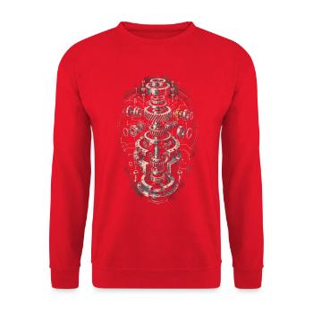Industrial Mechanic Machine Assembler - Unisex Sweatshirt - red - Front - Alina (178cm) & Michal (187cm)