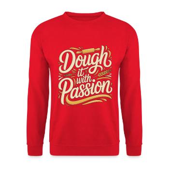 Chef pâtissier pâtissier avec passion Boulangerie Chef - Sweat-shirt Unisexe - rouge - Devant - Alina (178cm) & Michal (187cm)