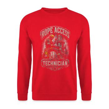 Grimpeurs industriels en hauteur - Sweat-shirt Unisexe - rouge - Devant - Alina (178cm) & Michal (187cm)