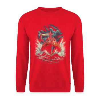 Küstenwache Rettungsschwimmer - Unisex Pullover - Rot - Vorne - Alina (178cm) & Michal (187cm)