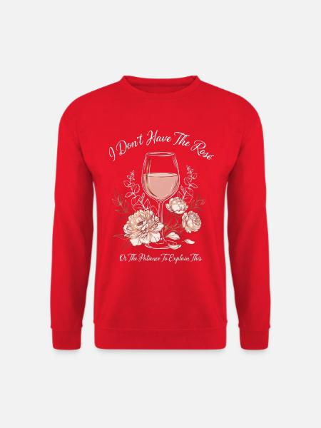 Weinglas Blumen-Teaser - Unisex Pullover - Rot