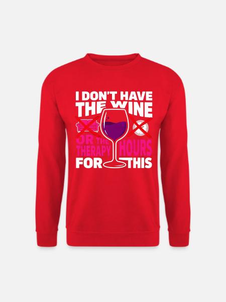 Weintherapie Satire Tee - Unisex Pullover - Rot