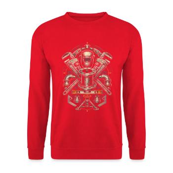 Rohrleger Rohrleitungsbauer - Unisex Pullover - Rot - Vorne - Alina (178cm) & Michal (187cm)
