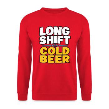 Bierliebhaber Bierliebe Bier Fan Geschenk - Unisex Pullover - Rot - Vorne - Alina (178cm) & Michal (187cm)