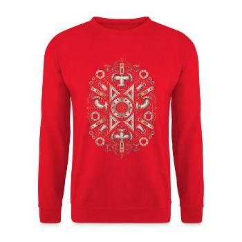Rohrleger Rohrleitungsbauer - Unisex Pullover - Rot - Vorne - Alina (178cm) & Michal (187cm)
