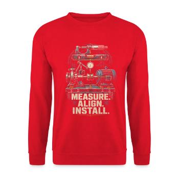 Industriemechaniker Maschinenmonteur - Unisex Pullover - Rot - Vorne - Alina (178cm) & Michal (187cm)