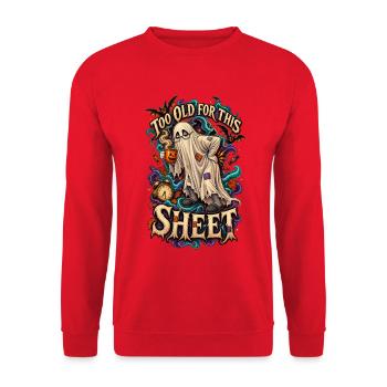 Zu Alt Für Diesen Spuk Geist - Unisex Pullover - Rot - Vorne - Alina (178cm) & Michal (187cm)