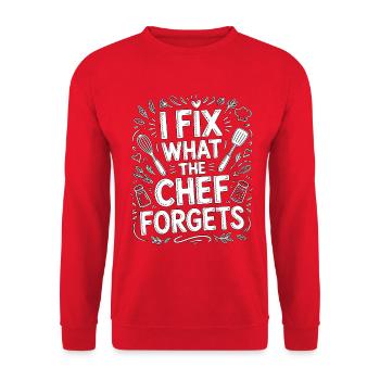 Sous Chef I Fix What The Chef Forgets Culinary Art - Unisex Pullover - Rot - Vorne - Alina (178cm) & Michal (187cm)