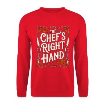 Sous Chef The Chef's Right Hand Culinary Arts - Unisex Pullover - Rot - Vorne - Alina (178cm) & Michal (187cm)