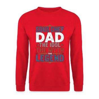 Sous Chef Dad The Idol The Culinary Professional - Unisex Pullover - Rot - Vorne - Alina (178cm) & Michal (187cm)