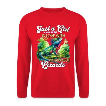 Mädchen Chinesische Wasseragame - Unisex Pullover - Rot - Vorne - Alina (178cm) & Michal (187cm)