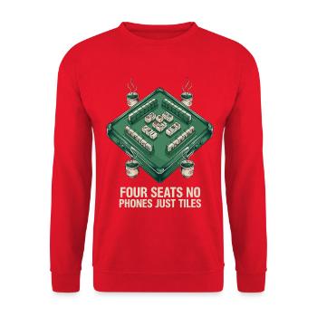 Vier Sitze Nur Tiles Mahjong Design - Unisex Pullover - Rot - Vorne - Alina (178cm) & Michal (187cm)