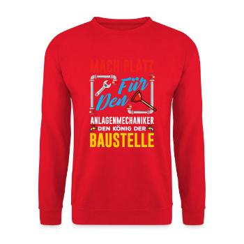 Anlagenmechaniker SHK Sanitär Heizung Handwerk - Unisex Pullover - Rot - Vorne - Alina (178cm) & Michal (187cm)