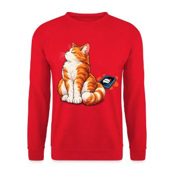 "Gleich antworten" ist kein gültiger Befehl - Unisex Pullover - Rot - Vorne - Alina (178cm) & Michal (187cm)