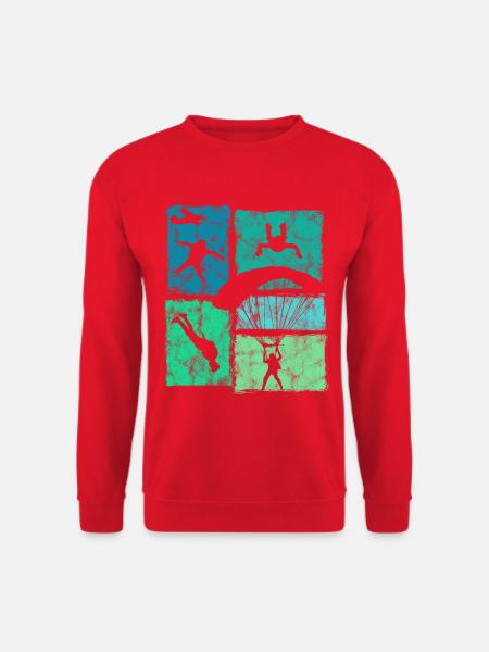 Fallschirmspringer Collage Fallschirm Extremsport - Unisex Pullover - Rot