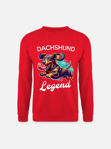 Dackel Legende Dachshund - Unisex Pullover - Rot
