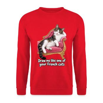 Zeichne mich - Unisex Pullover - Rot - Vorne - Alina (178cm) & Michal (187cm)