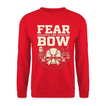 Fear the Bow Vintage-Baseball - Unisex Pullover - Rot - Vorne - Alina (178cm) & Michal (187cm)