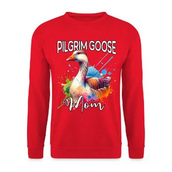 Pilgrim Gans Mama - Unisex Pullover - Rot - Vorne - Alina (178cm) & Michal (187cm)