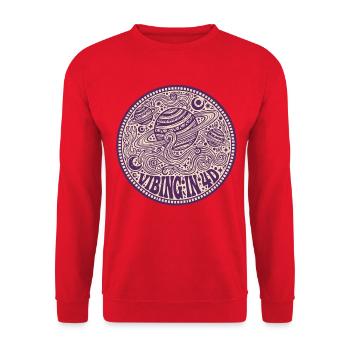 Lebendig in 4D-Hippie-Musik, psychedelischer Rave-Goa-Trance - Unisex Pullover - Rot - Vorne - Alina (178cm) & Michal (187cm)