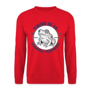 Hippie-Musik, psychedelische Stimmung in 4D-Frequenzen - Unisex Pullover - Rot - Vorne - Alina (178cm) & Michal (187cm)
