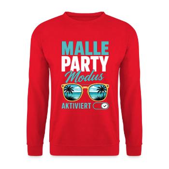  Malle Party Modus Aktiviert Feierlaune Malle - Unisex Pullover - Rot - Vorne - Alina (178cm) & Michal (187cm)