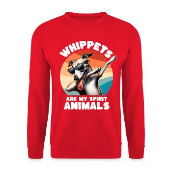 Lustige Windhund Sprüche - Unisex Pullover - Rot - Vorne - Alina (178cm) & Michal (187cm)