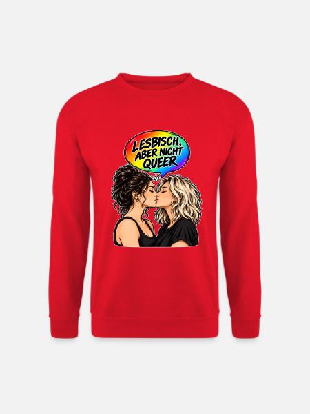 Lesbisch nicht Queer - Unisex Pullover - Rot