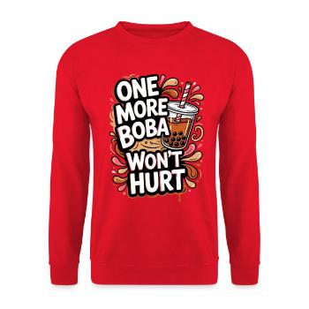 Boba Tea Spruch mit Tapiokaperlen Retro - Unisex Pullover - Rot - Vorne - Alina (178cm) & Michal (187cm)