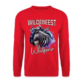 Gnu Flüsterer - Unisex Pullover - Rot - Vorne - Alina (178cm) & Michal (187cm)