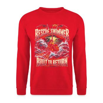 Rettungsschwimmer Wasserrettung Built To Return - Unisex Pullover - Rot - Vorne - Alina (178cm) & Michal (187cm)