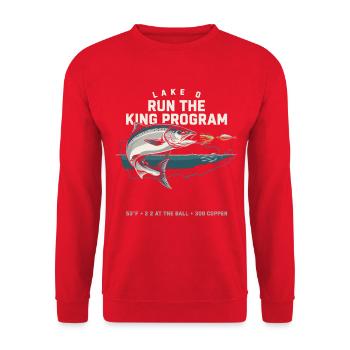 Lake Q Königfisch Lauf-Programm - Unisex Pullover - Rot - Vorne - Alina (178cm) & Michal (187cm)